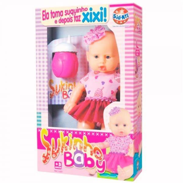 Imagem de Boneca Sukinho Baby Faz Xixi Brinquedo 28cm Com Acessórios