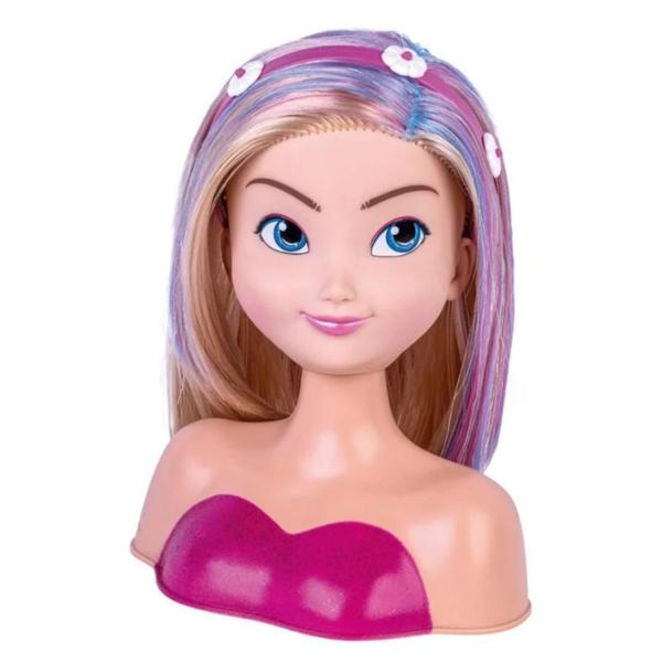 Imagem de Boneca Super Estilosa Para Pentear e Maquiar Busto Nancy Hair Shiny Super Toys - 518