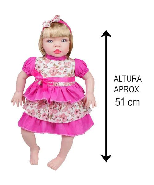 Imagem de Boneca Tipo Bebe Reborn Menina Loira Baby Kiss