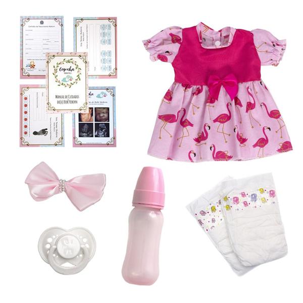 Imagem de Boneca Tipo Reborn Baby Menina 52cm Morena Linda Enxoval