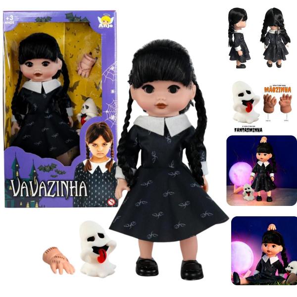 Imagem de Boneca Vavazinha Com Mãozinha E Fantasminha (Inspiração Série Wandinha