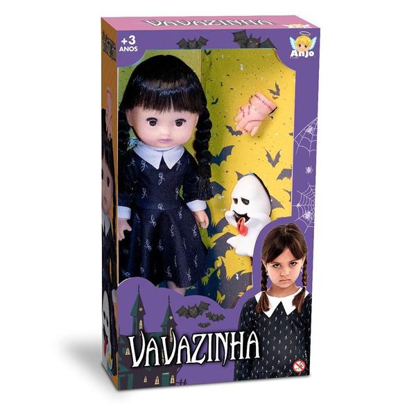 Imagem de Boneca Vavazinha Com Mãozinha E Fantasminha (Inspiração Série Wandinha)