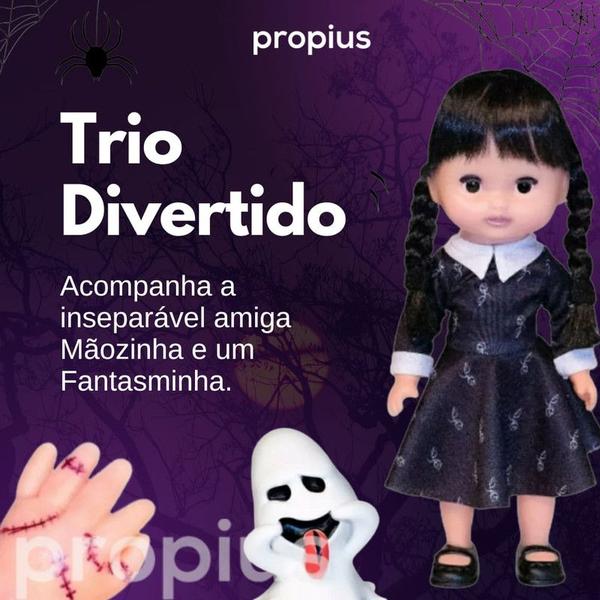 Imagem de Boneca Vavazinha Com Mãozinha Inspiração Série Wandinha Programa TV Corpo Emborrachado Decoração