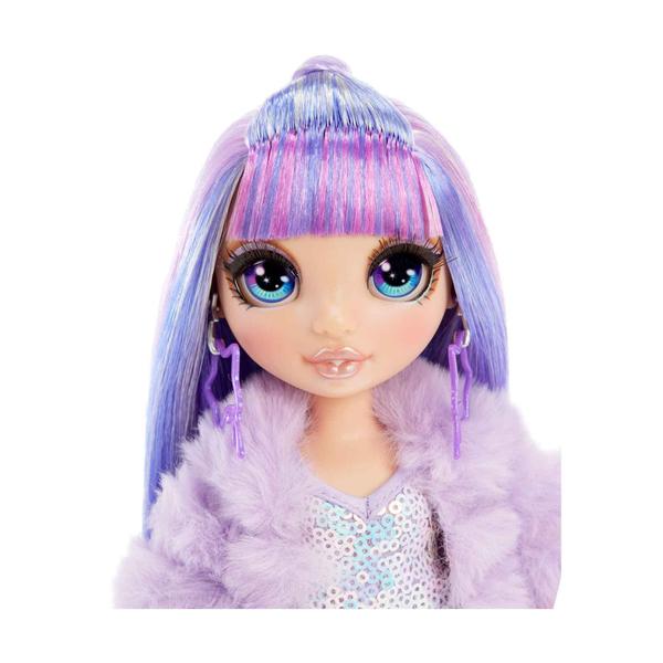 Imagem de Boneca Violet Willow Rainbow High, com cabelo multicolorido e acessórios