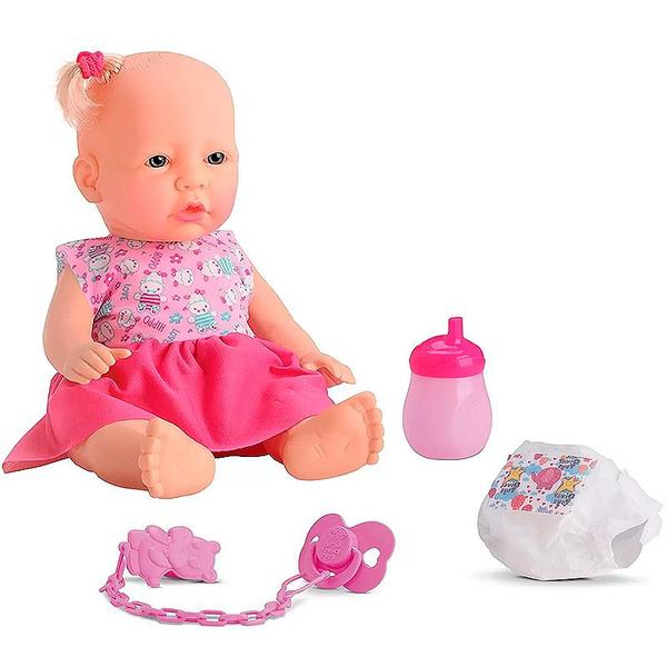 Imagem de Boneca Zizinha Faz Xixi com Mamadeira e Chupeta 8163 - Divertoys