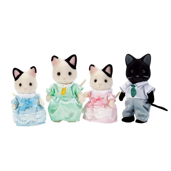 Imagem de Bonecas Calico Critters, Gatos Tuxedo, Casa de Bonecas, 3 polegadas