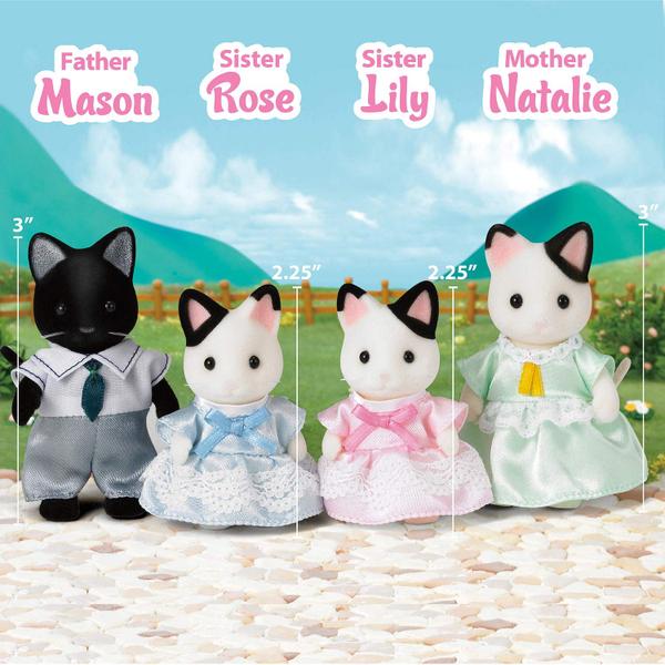 Imagem de Bonecas Calico Critters, Gatos Tuxedo, Casa de Bonecas, 3 polegadas