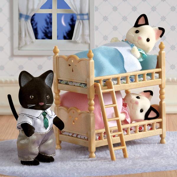 Imagem de Bonecas Calico Critters, Gatos Tuxedo, Casa de Bonecas, 3 polegadas