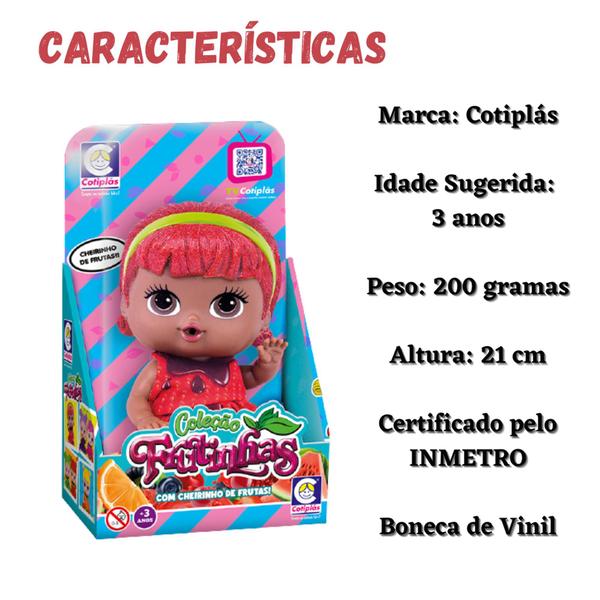 Imagem de Bonecas Coleção Frutinhas Cotiplás Brinquedo com cheirinho de frutas Morango com Chocolate