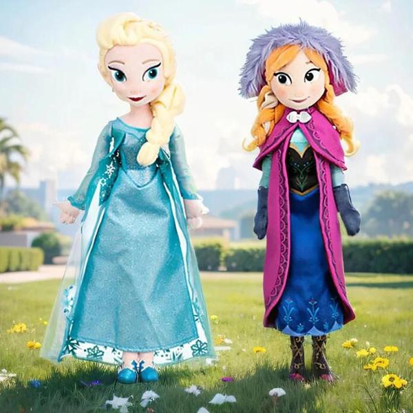 Imagem de Bonecas de Pelúcia Anna e Elsa Frozen - 30-50cm - Brinquedo Infantil