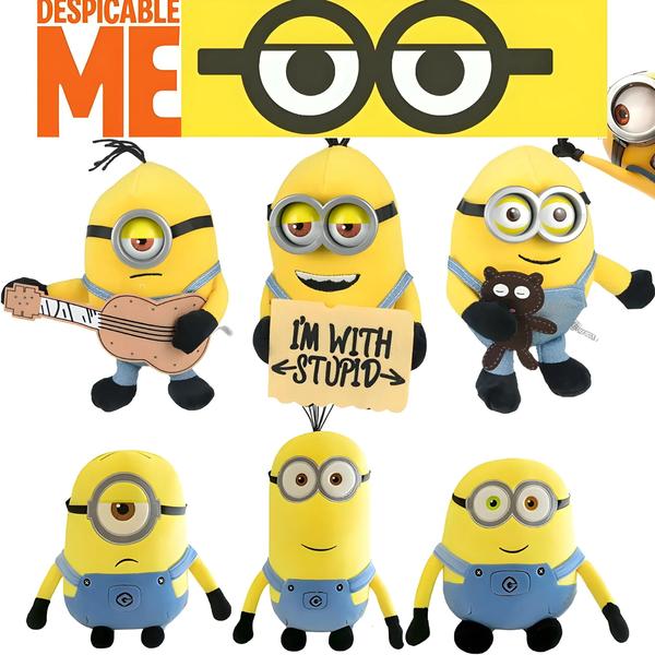 Imagem de Bonecas de Pelúcia Minions Bob e Stuart - Despicable Me - Kawaii