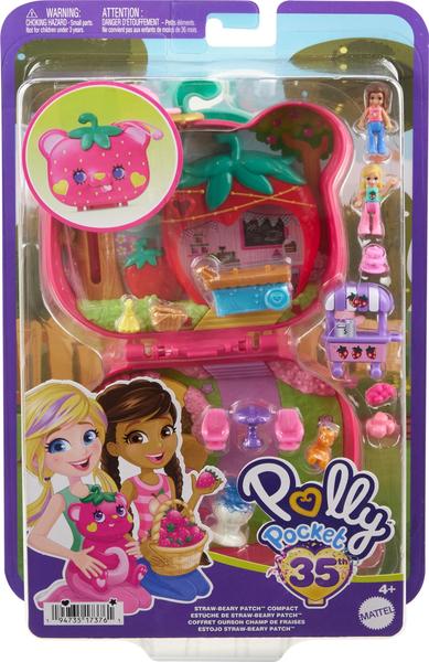 Imagem de Bonecas e conjunto de brinquedos Polly Pocket Straw-Beary Patch com 2 bonecas