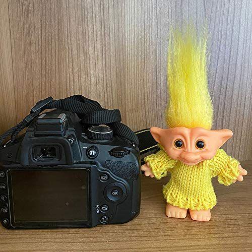 Imagem de Bonecas Lucky Troll, Bonecas Troll Vintage Fofas Cromáticas Para Coleções, Projeto Escolar, Artes e Ofícios, Favores de Festa - 7,5" De Altura (Inclua o Comprimento do Cabelo) com Roupas de Lã. (Amarelo)