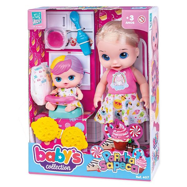 Imagem de Bonecas mãe e filha papinha sapeca c/ acessórios supertoys