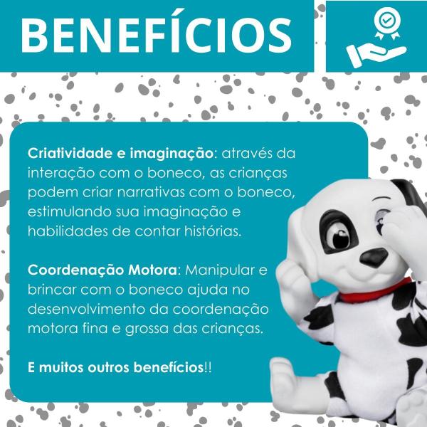 Imagem de Boneco 101 Dálmatas Vinil Macio Disney Baby 28cm C/ Acessórios - Coleção Amor de Filhotes - Roma