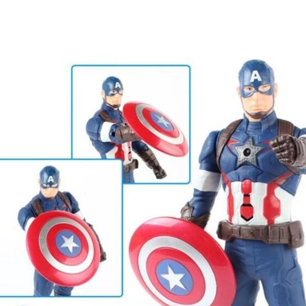 Imagem de Boneco 30Cm Articulado Com Som, Led Personag:Capitão America