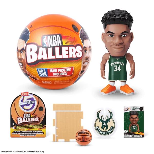 Imagem de Boneco 5 Surprise Nba Ballers Mini Brands Colecionável Zuru