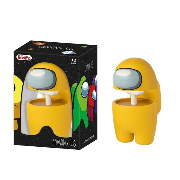 Imagem de Boneco Among Us em Vinil 10cm Figura Amarelo - Rosita 1008