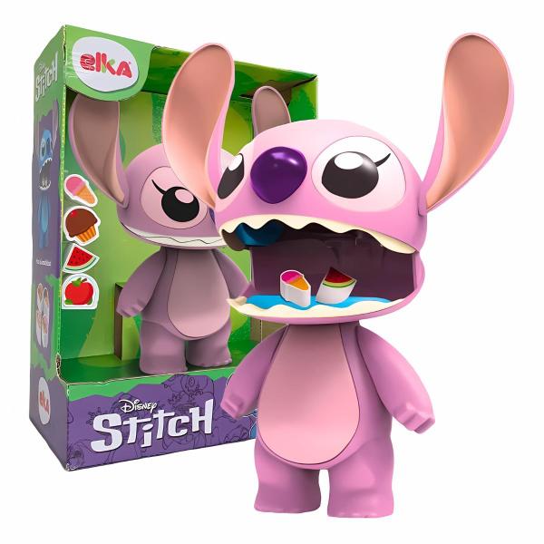 Imagem de Boneco Angel Stitch Disney Articulado Rosa Elka 19cm