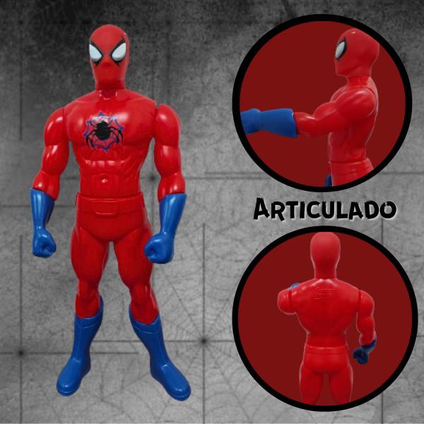 Imagem de Boneco Aracmiano 42cm Super Herói Infantil + Luva Lança Dardos Com Ventosa Homem Aranha Art Brink
