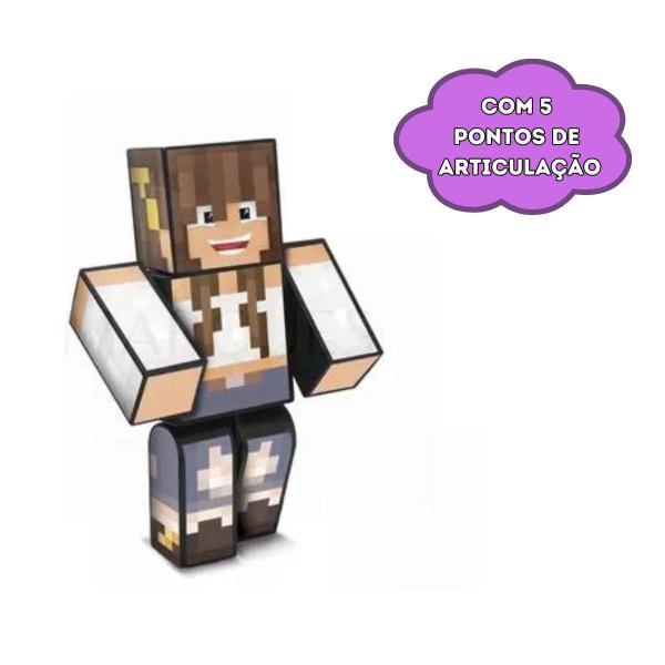 Imagem de Boneco Articulado Duda Berudi Gamer Skin Minecraft 25Cm