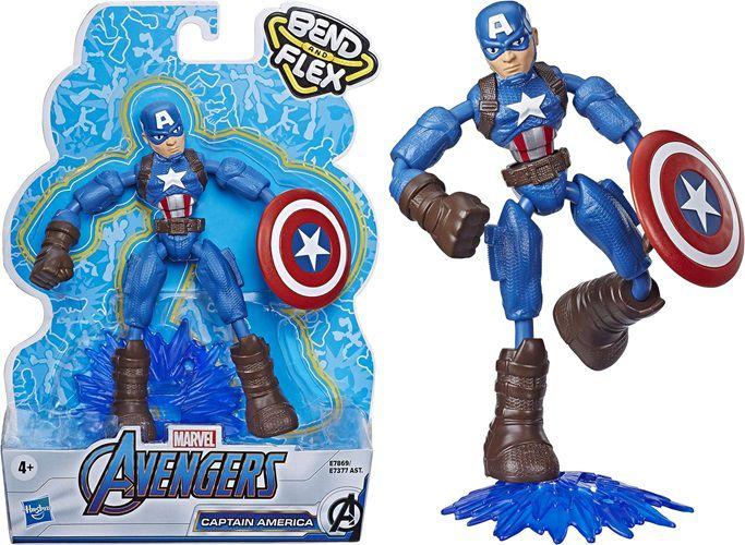 Imagem de Boneco Articulado Fexível Capitão América Bend and Flex - Marvel - Vingadores - Hasbro - E7869