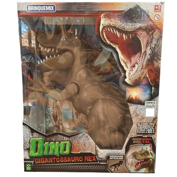 Imagem de Boneco Articulado Figura Dino Gigantossauro Rex 35cm - Brinquemix