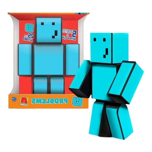Boneco Articulado Gamer Skin Problems Minecraft Grande 35 cm - Algazarra Imagem de Boneco Articulado Gamer Skin Problems Minecraft Grande 35 cm