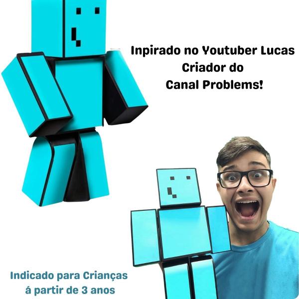 Boneco Articulado Gamer Skin Problems Minecraft Grande 35 cm - Algazarra Imagem de Boneco Articulado Gamer Skin Problems Minecraft Grande 35 cm