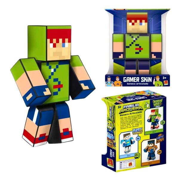 Imagem de Boneco Articulado Robin Hood 35cm Familia Arqueira MineCraft