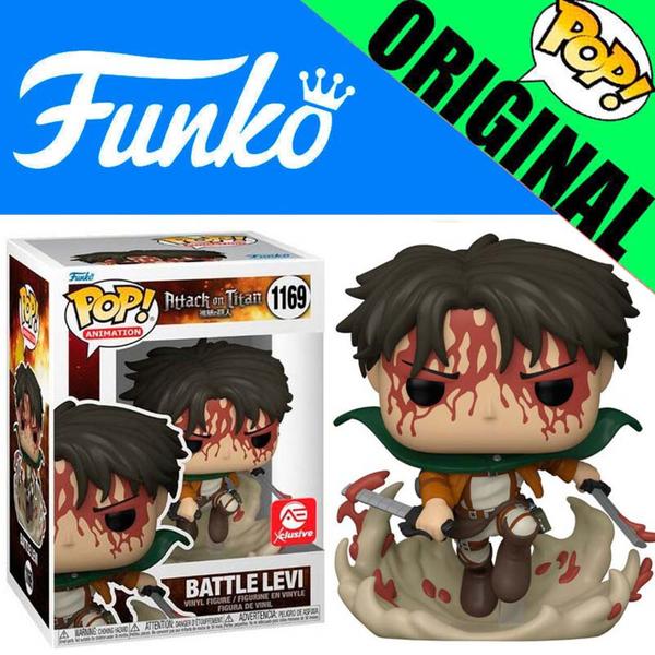 Imagem de Boneco Attack On Titan Battle Levi AE Exclusive Pop Funko 1169 Original - 889698587518