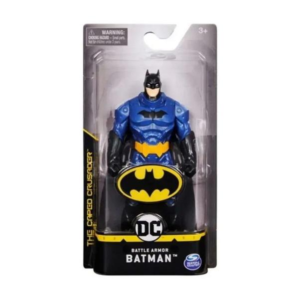 Imagem de Boneco Batman Battle Armor Azul 15cm Spin Master Original Sunny