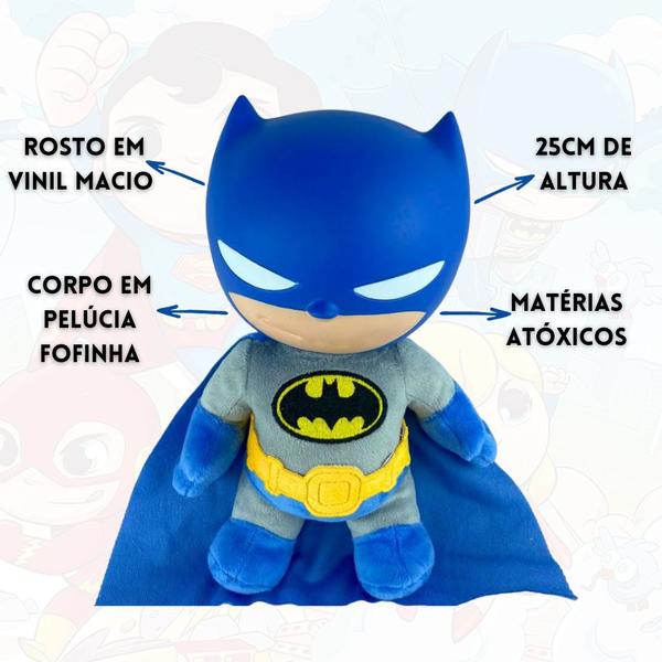 Imagem de Boneco Batman De Pelúcia E Vinil 25CM DC Super Friends 3072