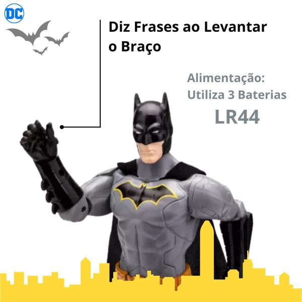 Imagem de Boneco Batman Liga da Justiça do 30cm Fala Frases DC Candide 9617