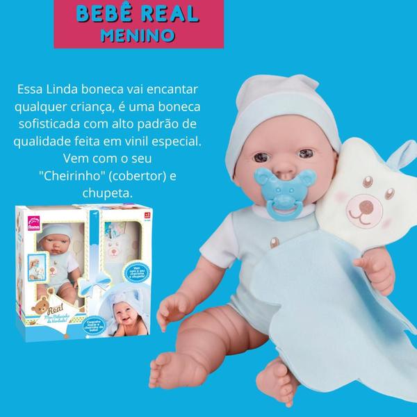 Imagem de Boneco Bebe Bebezinho Real Menino Reborn - Roma Brinquedos