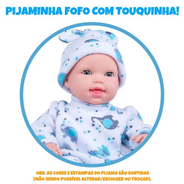 Imagem de Boneco Bebê C/ Som E Chupeta Abre E Fecha Os Olhos Menino 