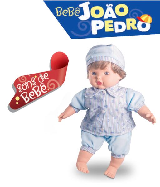 Boneco Bebê João Pedro Presente Brincadeira Criança Sonoro - Milk Brinquedos Imagem de Boneco Bebê João Pedro Presente Brincadeira Criança Sonoro