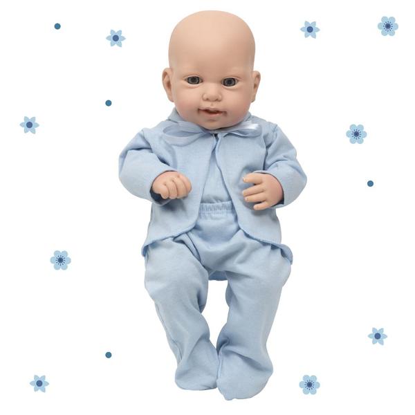 Imagem de Boneco Bebe Reborn Homem Pijaminha Azul Fofinho Completo