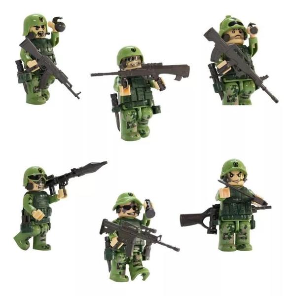 Boneco Bloco De Montar Militar Block Heroes Missão Combate - Polibrinq Imagem de Boneco Bloco De Montar Militar Block Heroes Missão Combate