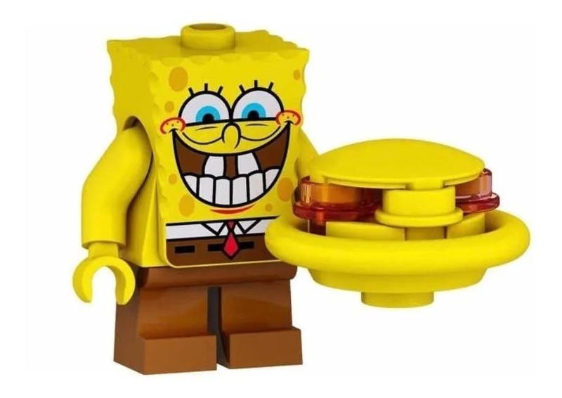 Imagem de Boneco Blocos De Montar Bob Esponja Sanduíche