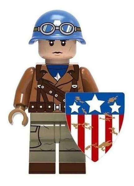 Imagem de Boneco Blocos De Montar Capitão América Primeiro Vingador