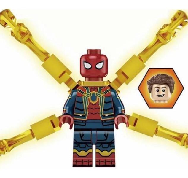 Imagem de Boneco Blocos De Montar Homem Aranha Teia Cromada Spiderman