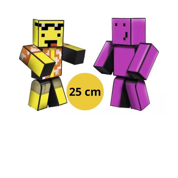 Imagem de Boneco Brinquedo Minecraft Athos Problems Mel e Melzinha 25cm Streamers Gamers Original