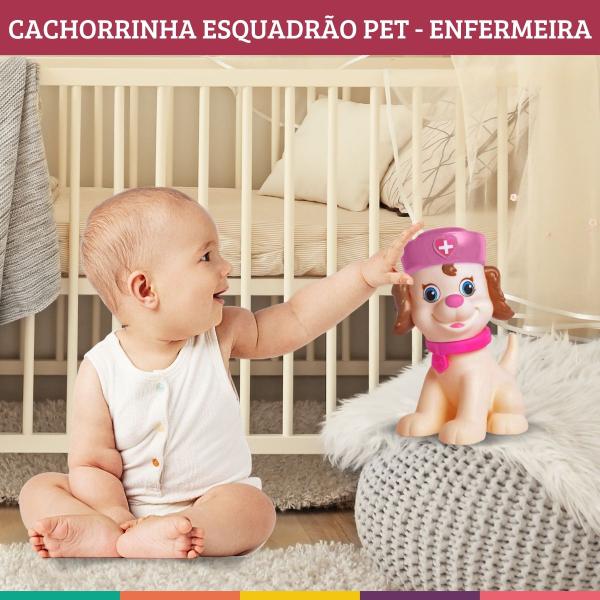 Imagem de Boneco Cachorro Esquadrão Patrulha Canina Enfermeira 25cm