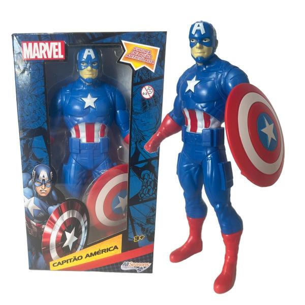 Imagem de Boneco Capitão América Brinquedo Vingadores Articulado