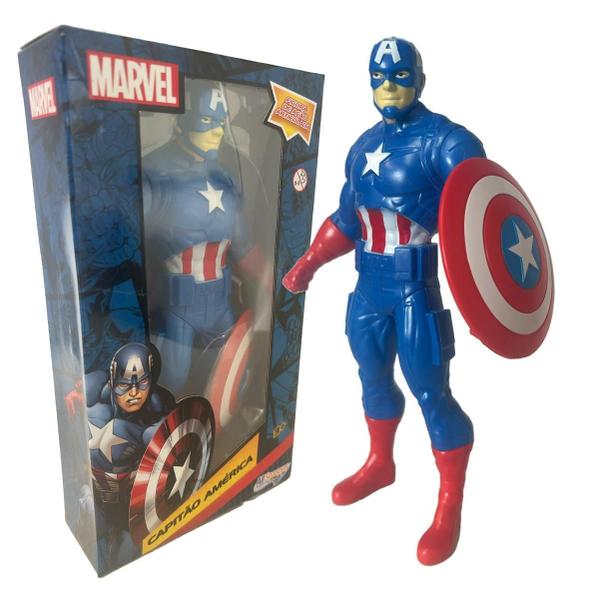 Imagem de Boneco Capitão América Brinquedo Vingadores Articulado