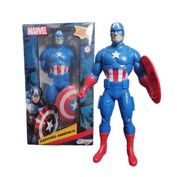 Imagem de Boneco Capitão America Captain Vingadores Avengers Marvel Original 22cm - AllSeasons Brinquedos