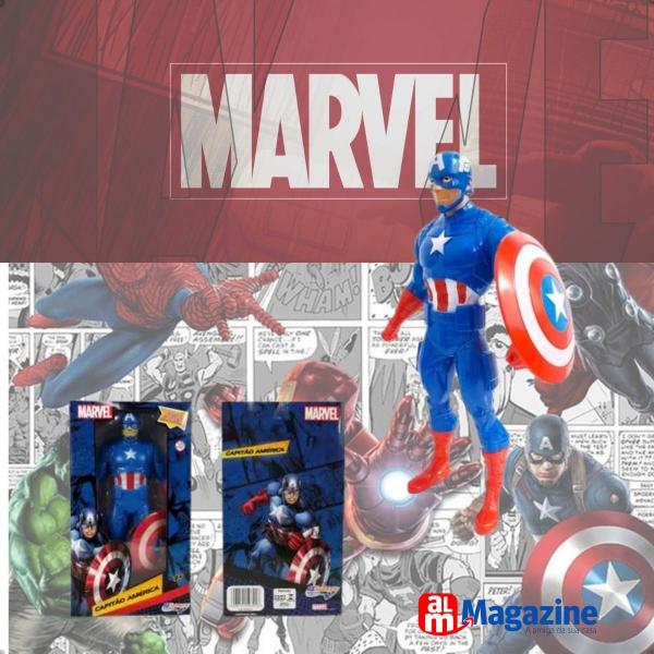 Imagem de Boneco Capitão America Vingadores Heroi Marvel Original 22cm