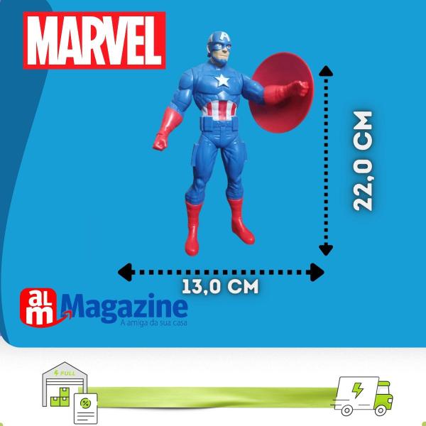 Imagem de Boneco Capitão America Vingadores Heroi Marvel Original 22cm