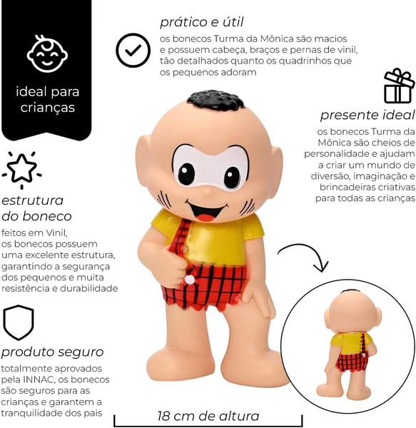 Imagem de Boneco Cascão Turma Da Mônica Em Vinil 18Cm - Zippy Toys